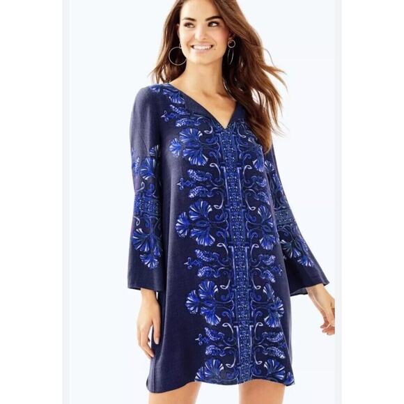 Lilly Pulitzer womens harlow blue tunic dress size S